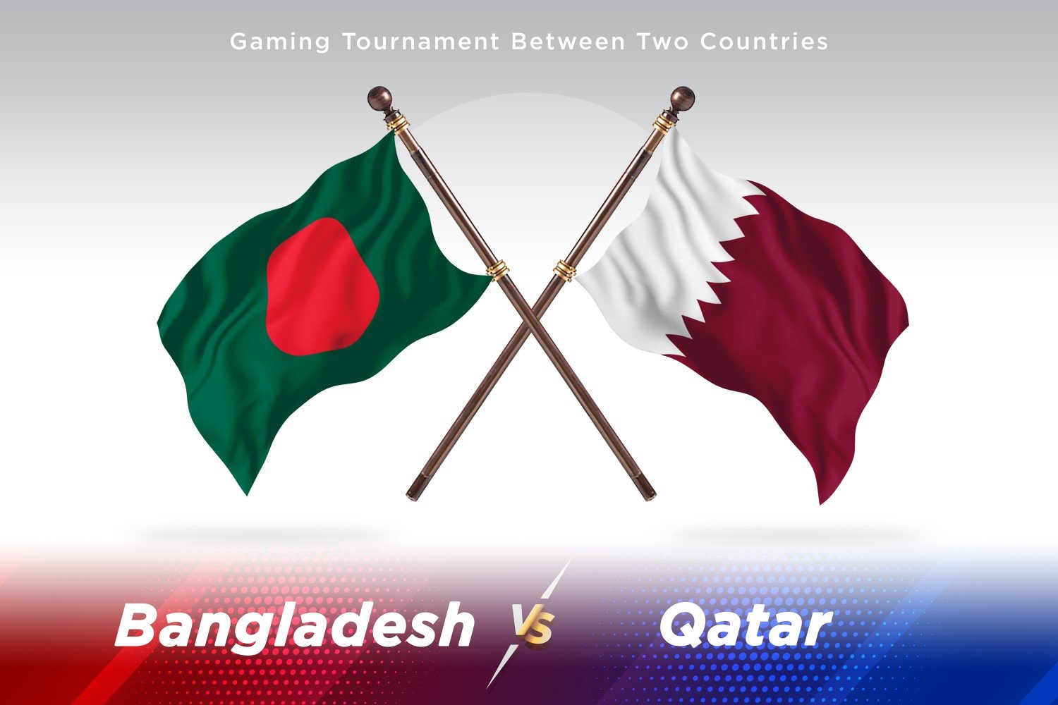 Bangladesh versus Qatar Two Flags