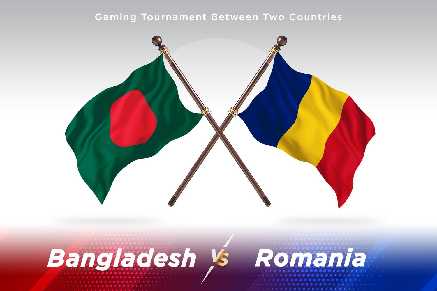 Bangladesh versus Romania Two Flags