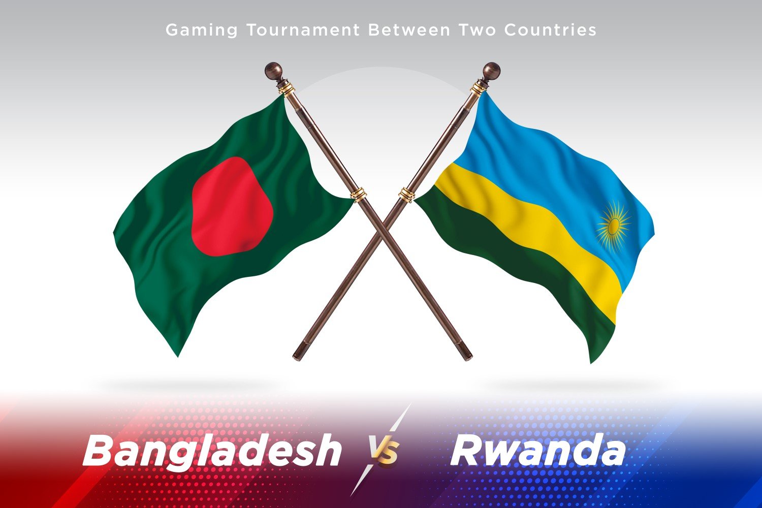 Bangladesh versus Rwanda Two Flags