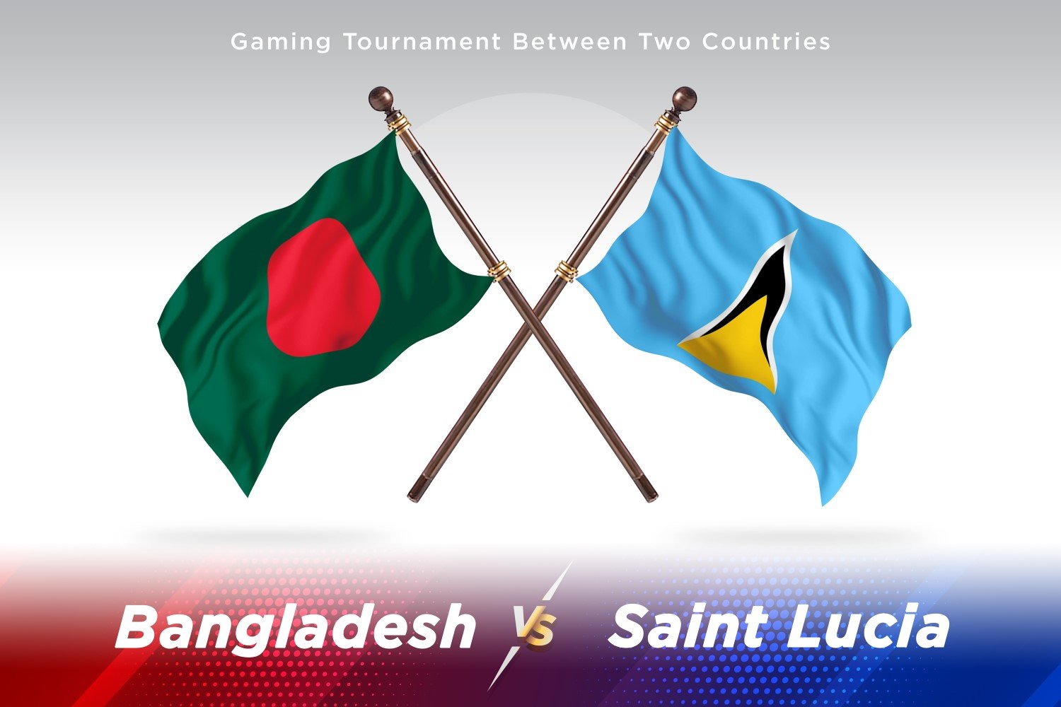 Bangladesh versus saint Lucia Two Flags