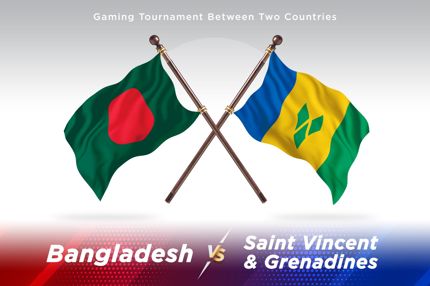 Bangladesh versus saint Vincent and the grenadines Two Flags