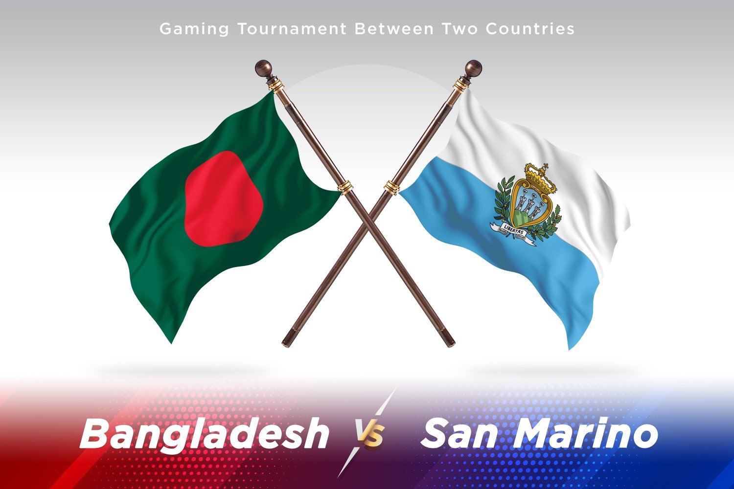 Bangladesh versus san Marino Two Flags