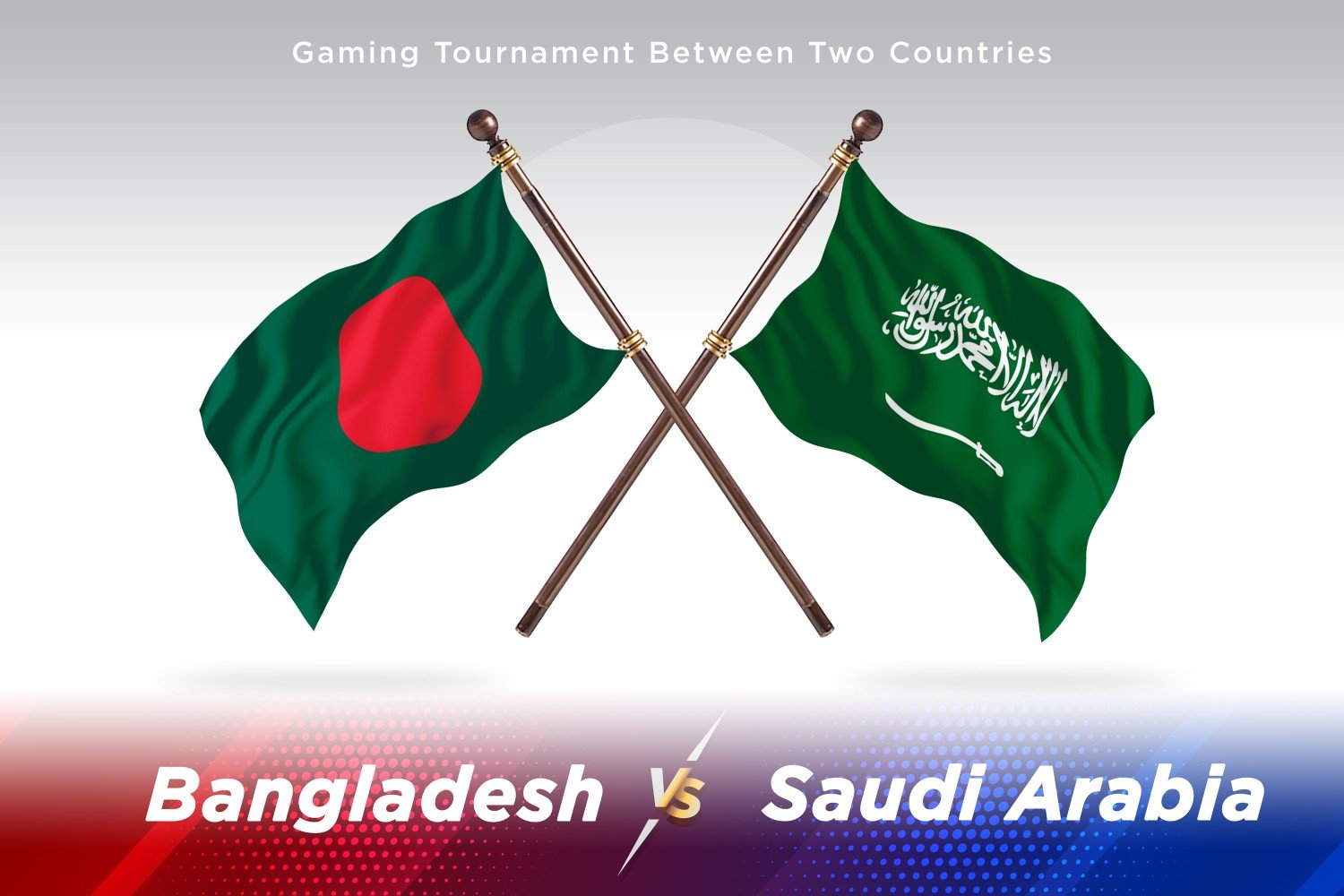 Bangladesh versus Saudi Arabia Two Flags