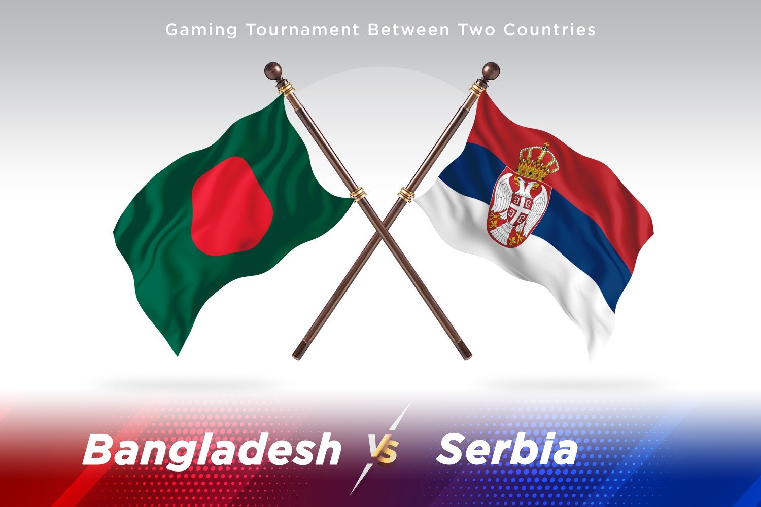 Bangladesh versus Serbia Two Flags