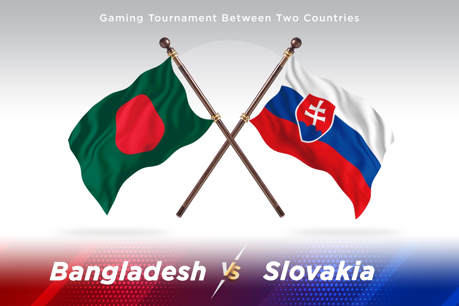 Bangladesh versus Slovakia Two Flags