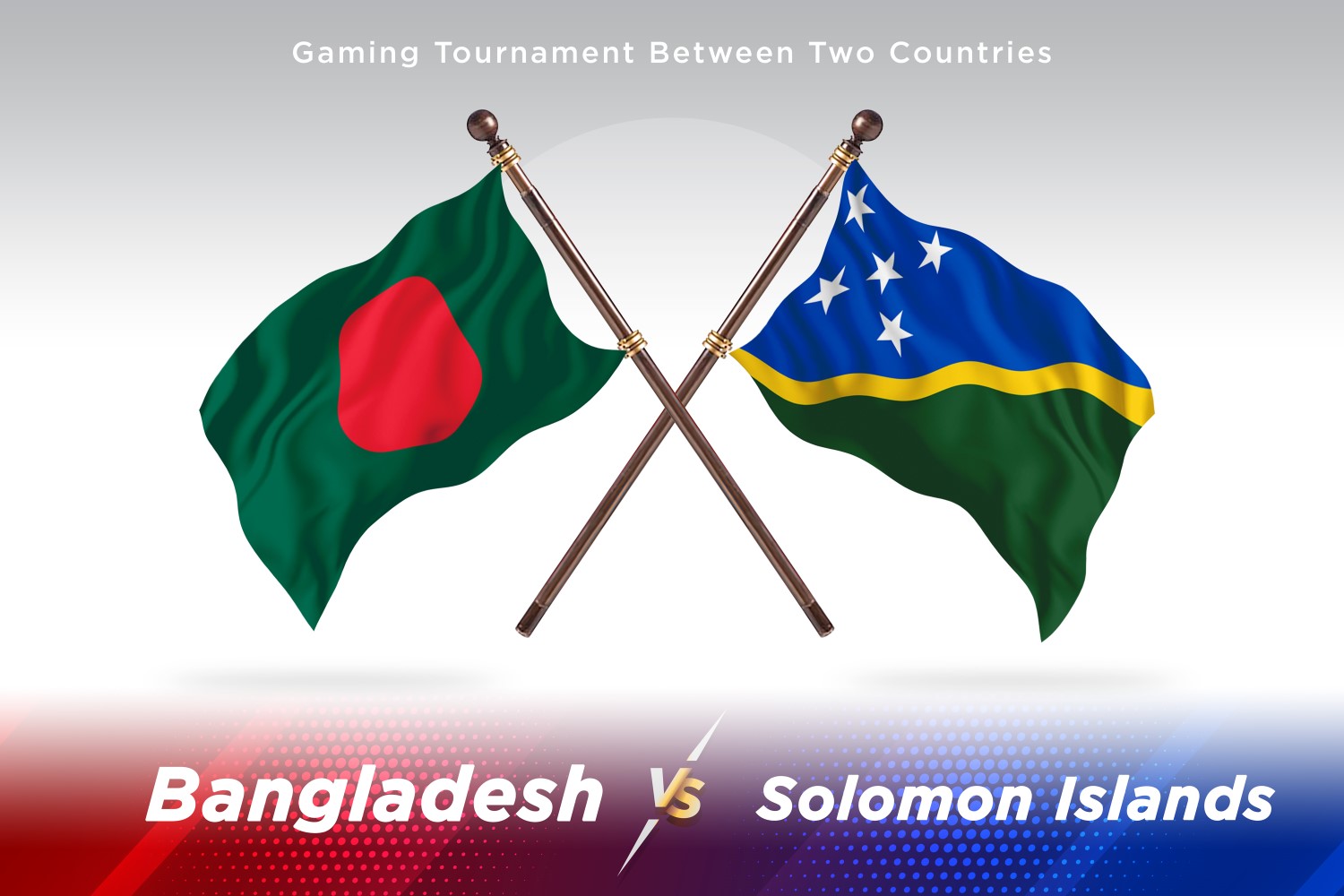 Bangladesh versus Solomon islands Two Flags