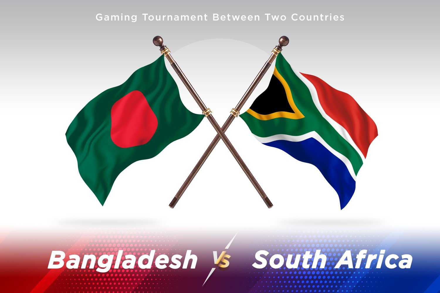 Bangladesh versus south Africa Two Flags