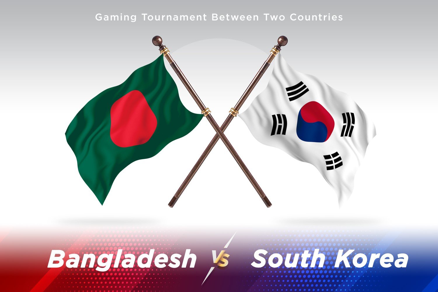 Bangladesh versus south Korea Two Flags