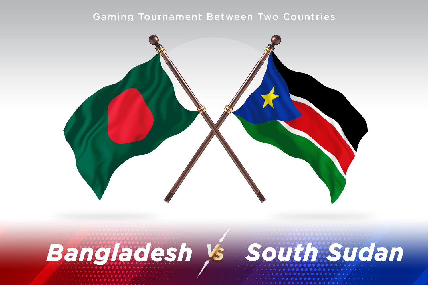 Bangladesh versus south Sudan Two Flags