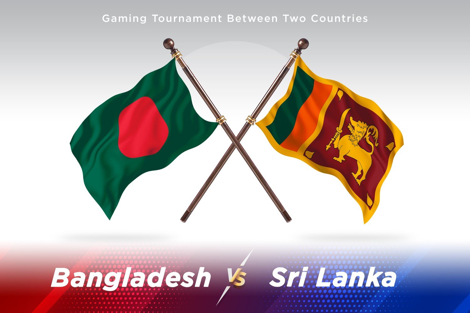 Bangladesh versus Sri Lanka Two Flags