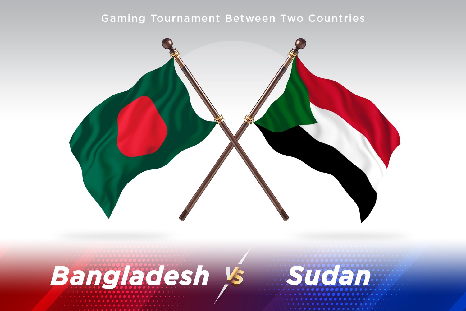 Bangladesh versus Sudan Two Flags