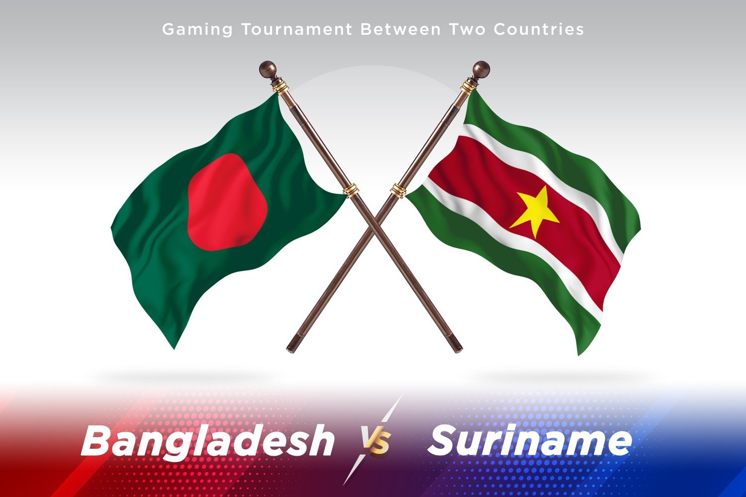 Bangladesh versus Suriname Two Flags