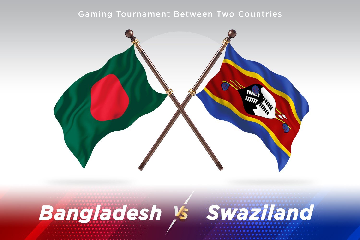 Bangladesh versus Swaziland Two Flags