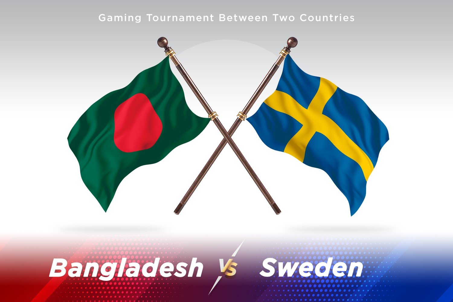 Bangladesh versus Sweden Two Flags