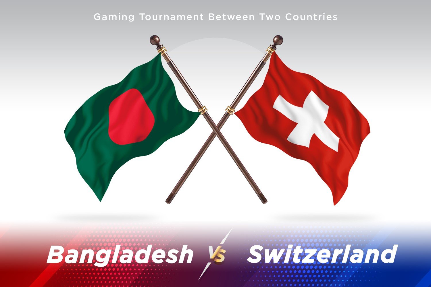 Bangladesh versus Switzerland Two Flags