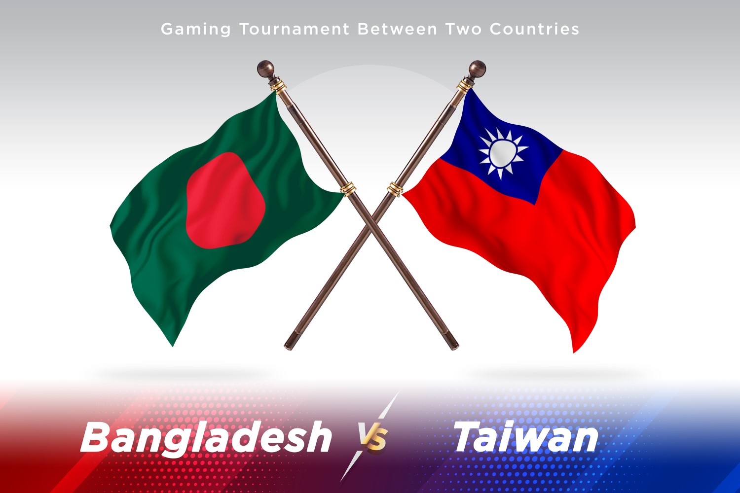 Bangladesh versus Taiwan Two Flags