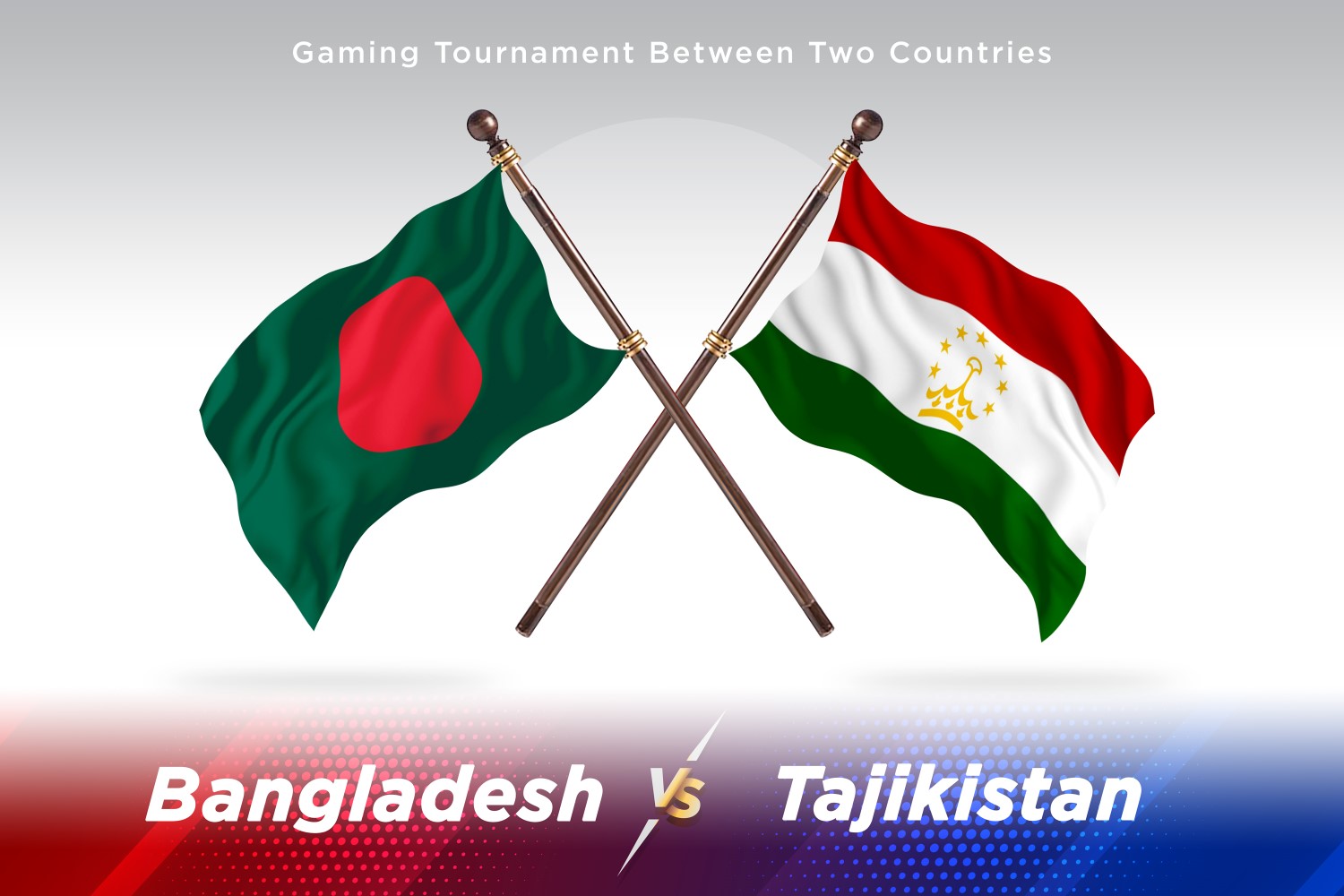 Bangladesh versus Tajikistan Two Flags