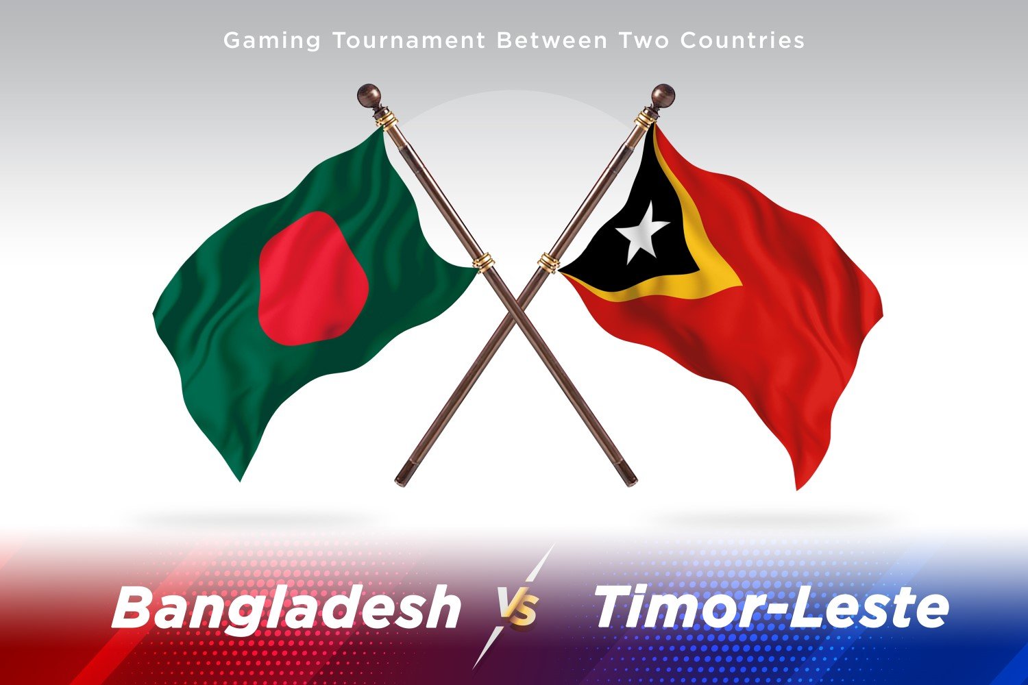 Bangladesh versus Timor-Leste Two Flags