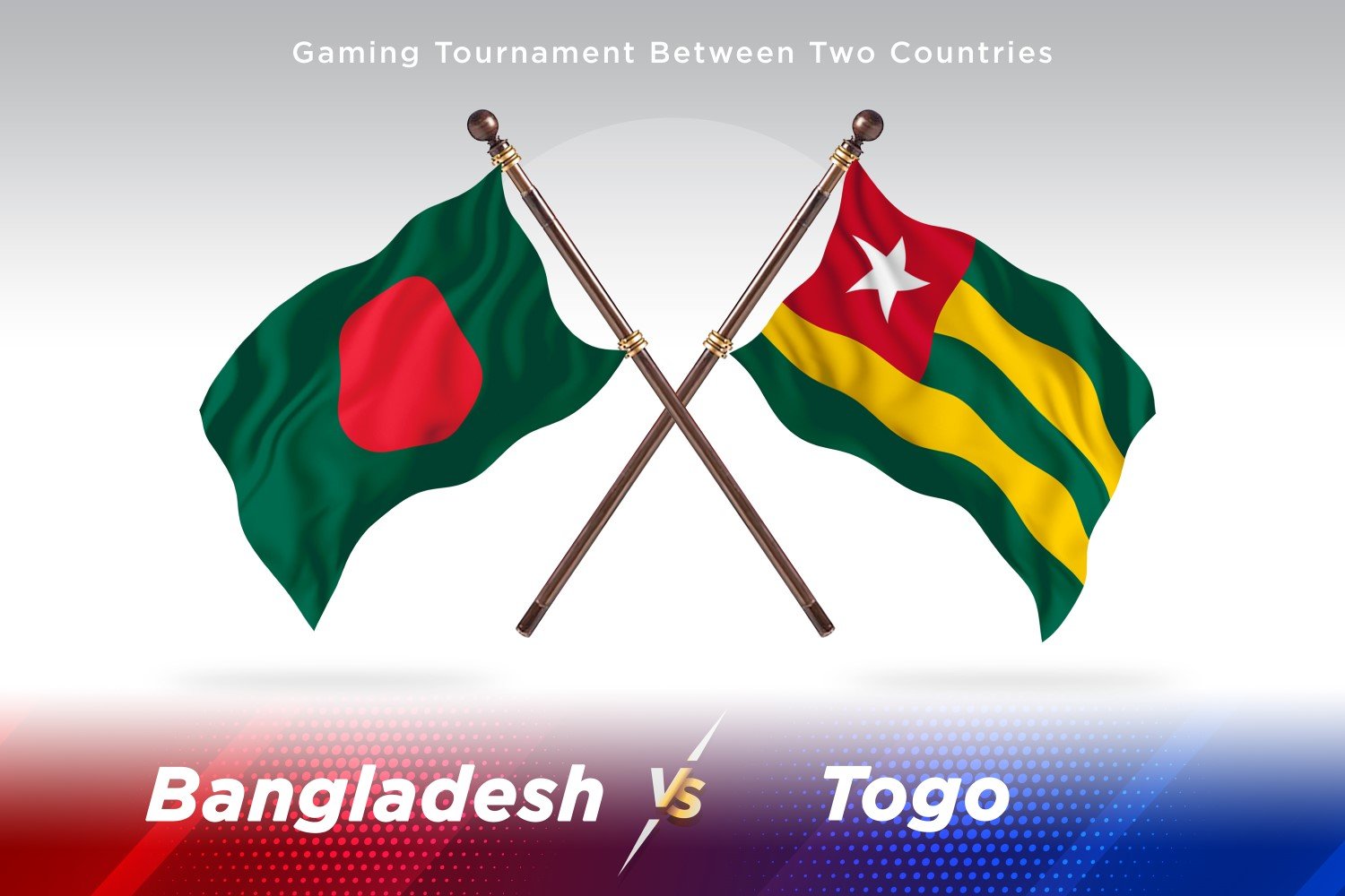 Bangladesh versus Togo Two Flags