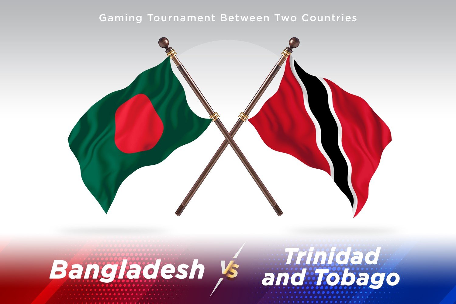 Bangladesh versus Trinidad and Tobago Two Flags