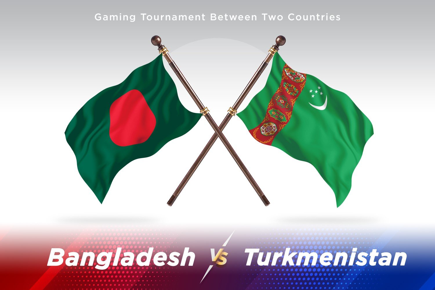 Bangladesh versus Turkmenistan Two Flags