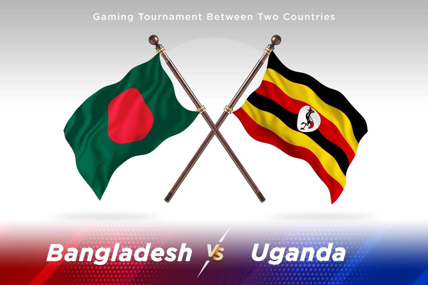 Bangladesh versus Uganda Two Flags