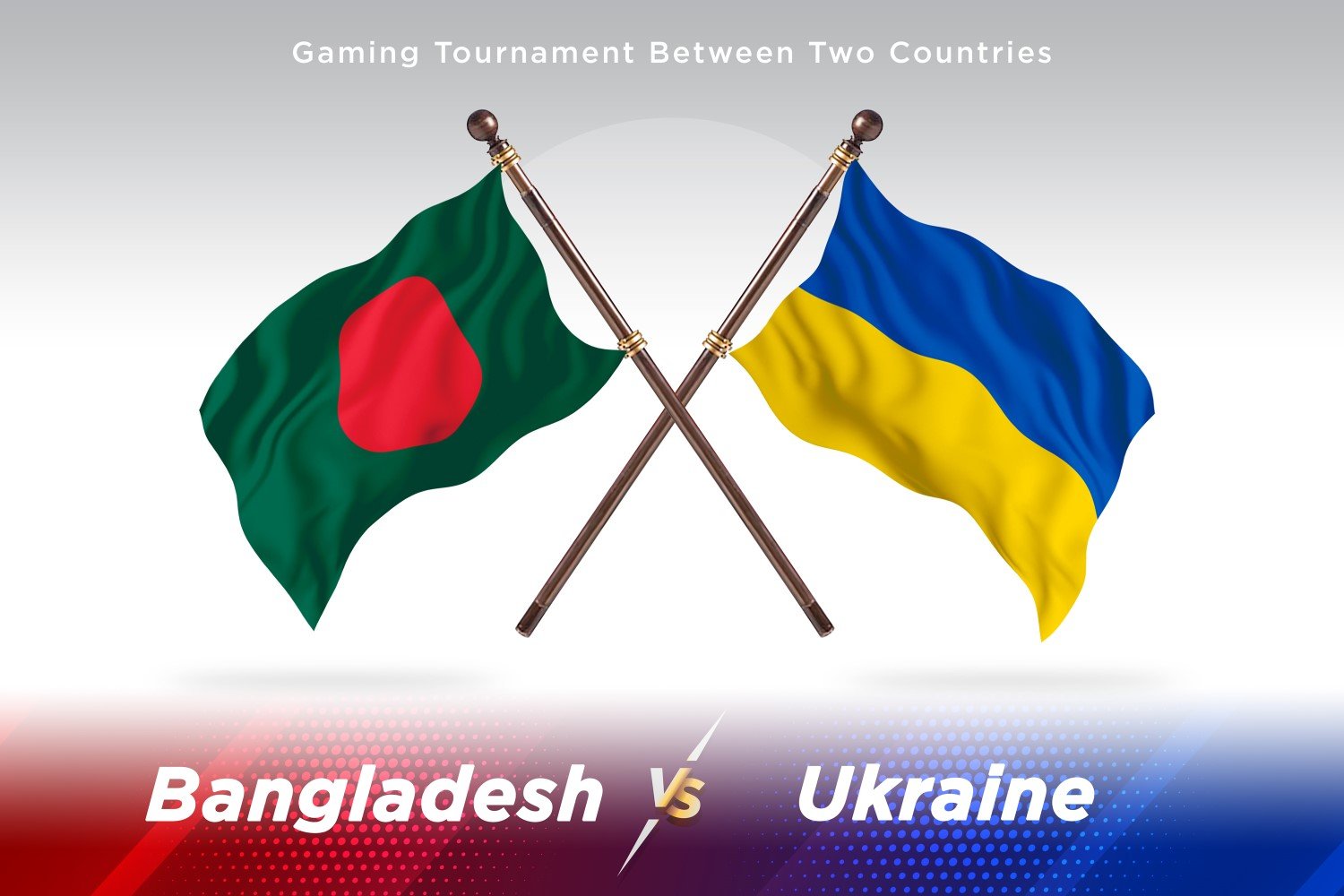 Bangladesh versus Ukraine Two Flags