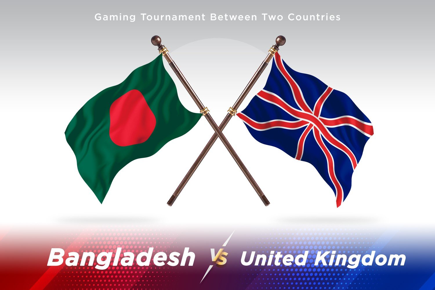 Bangladesh versus united kingdom Two Flags