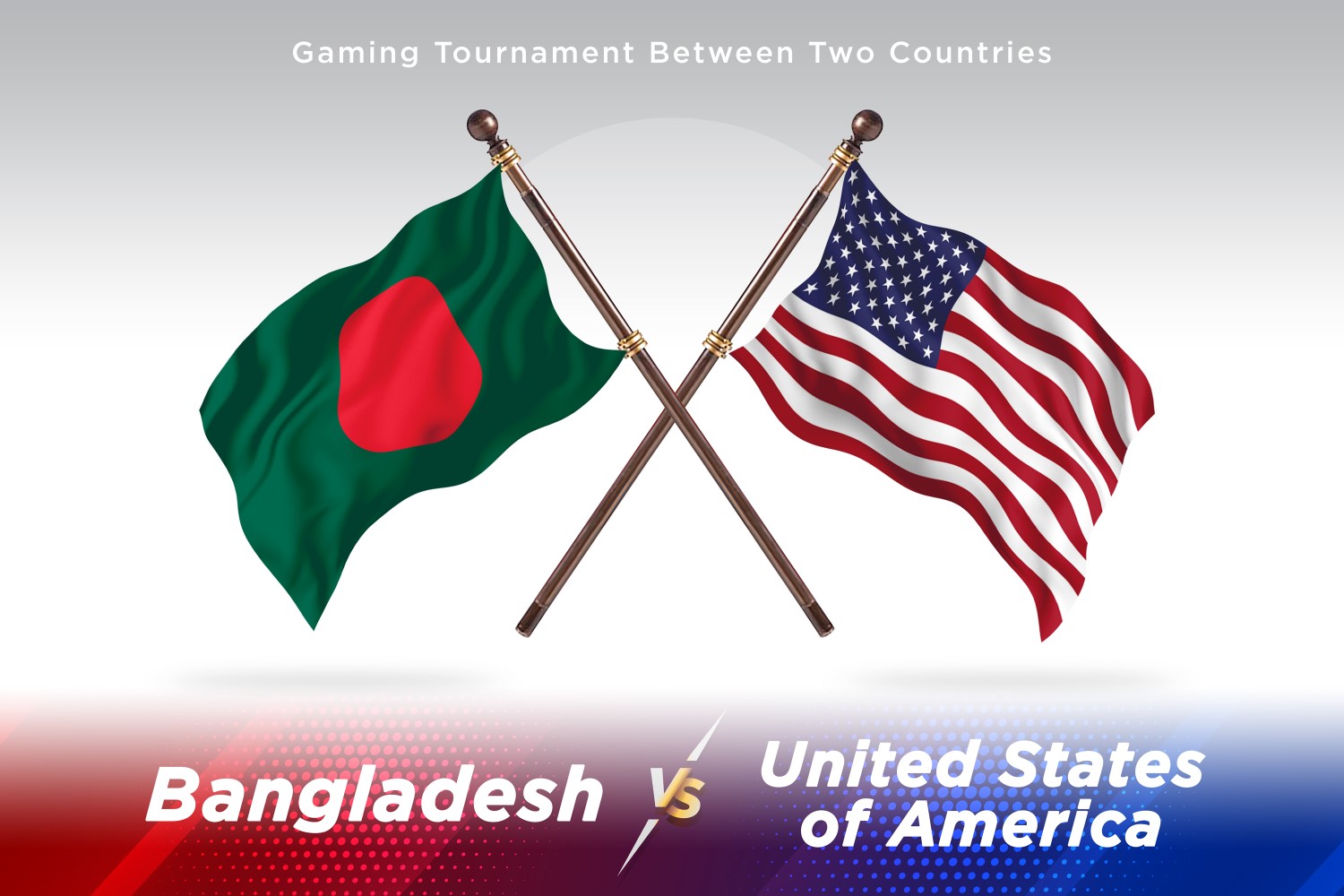 Bangladesh versus united states of America Two Flags