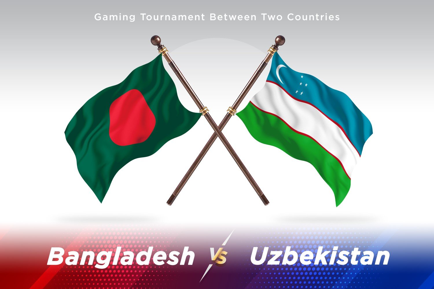 Bangladesh versus Uzbekistan Two Flags