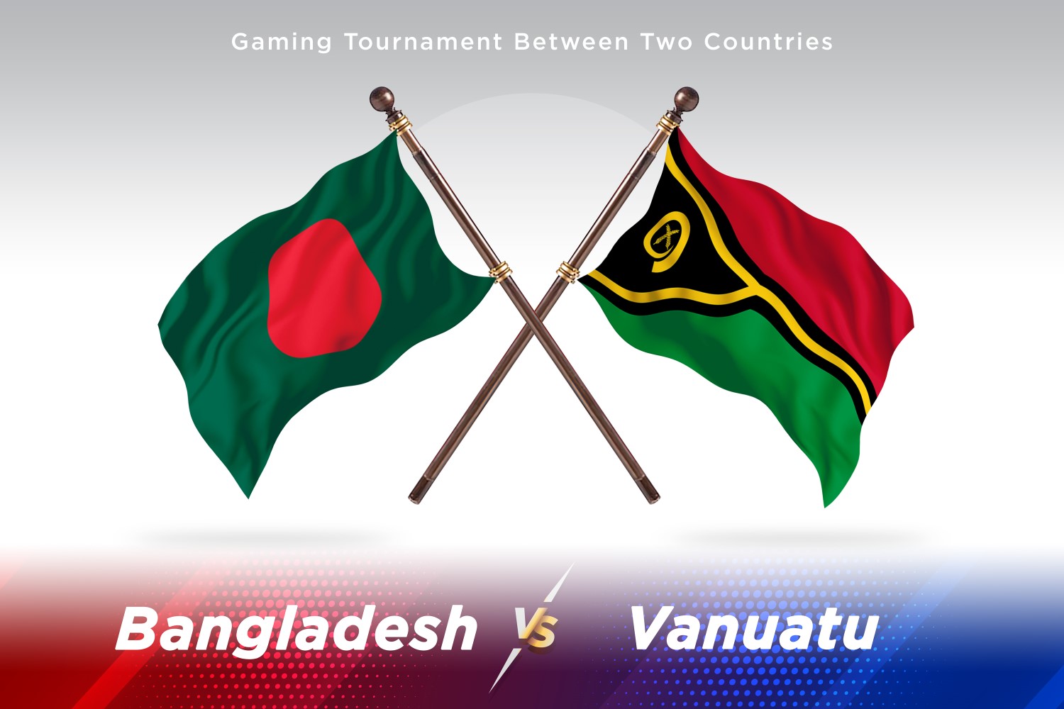 Bangladesh versus Vanuatu Two Flags