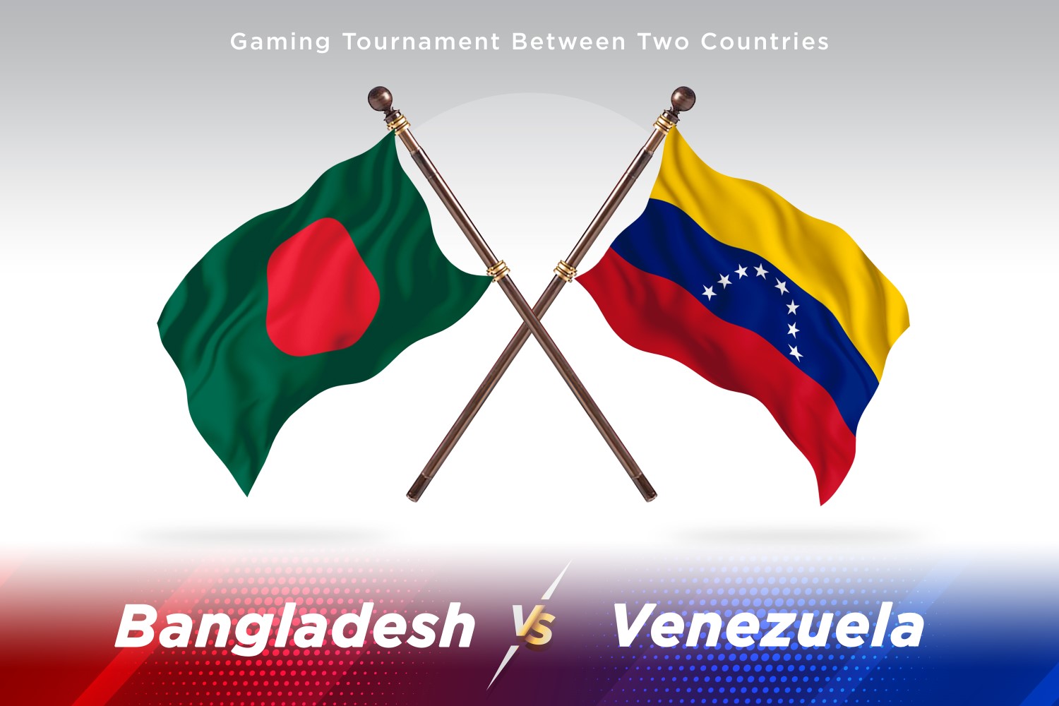 Bangladesh versus Venezuela Two Flags