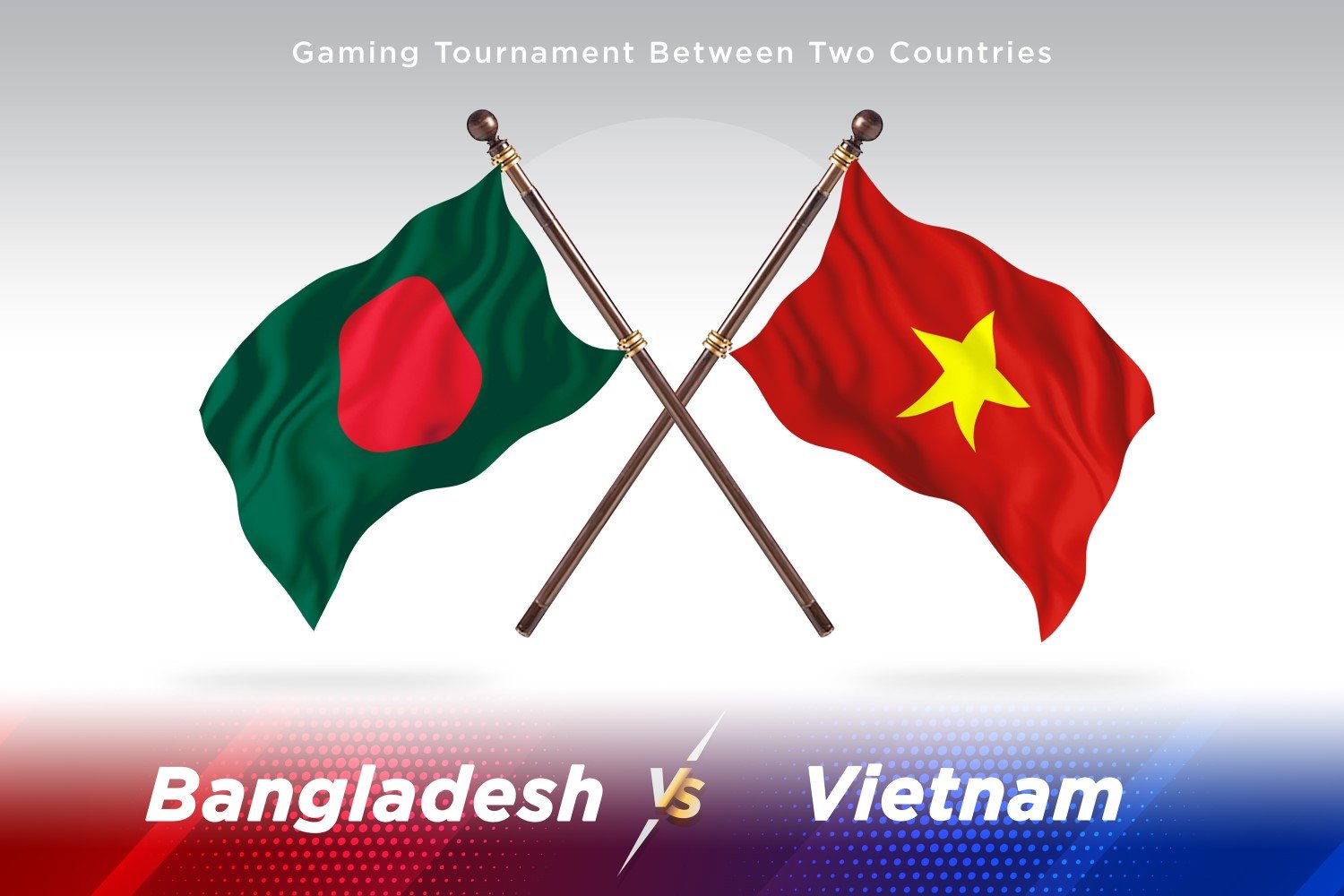 Bangladesh versus Vietnam Two Flags