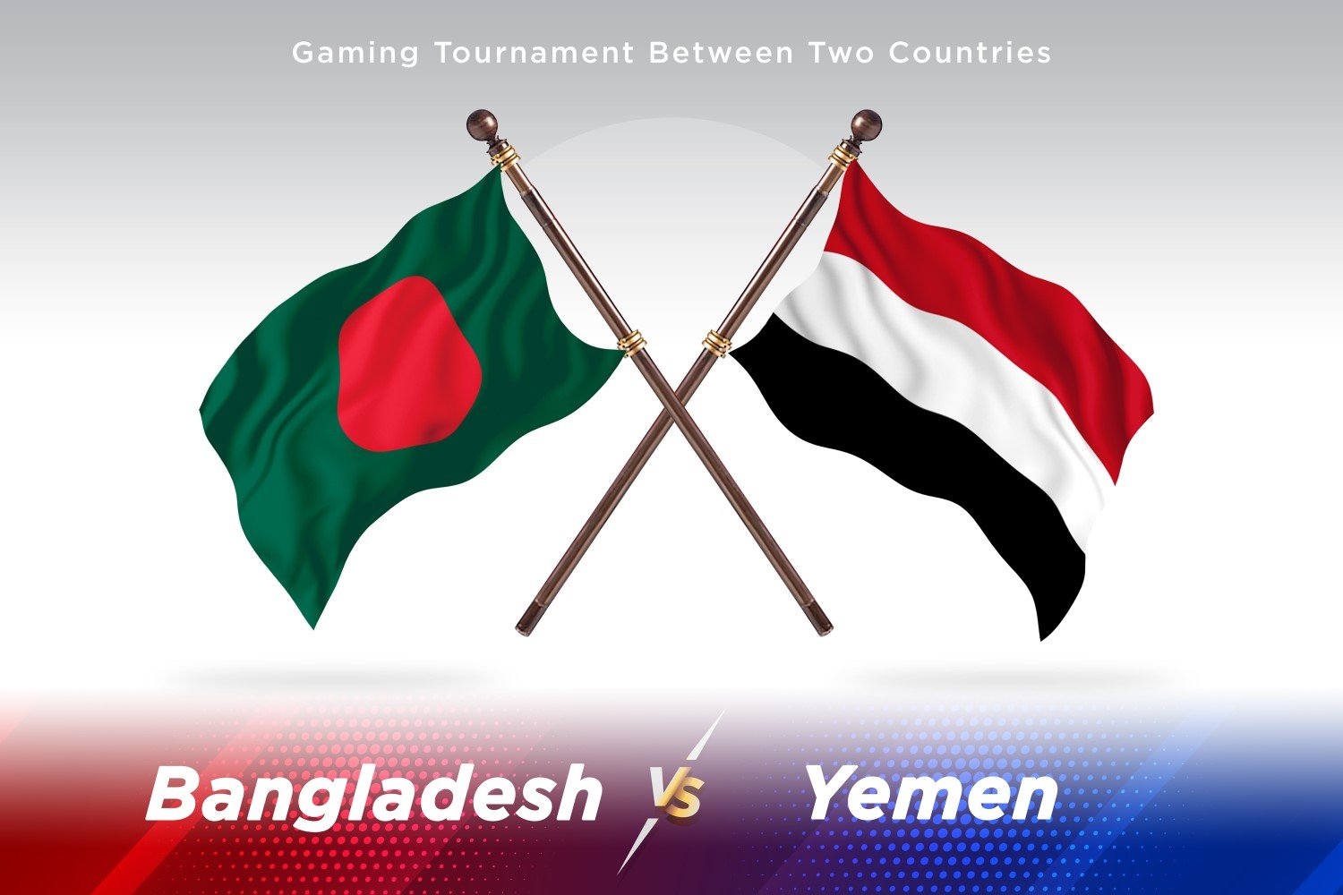 Bangladesh versus Yemen Two Flags