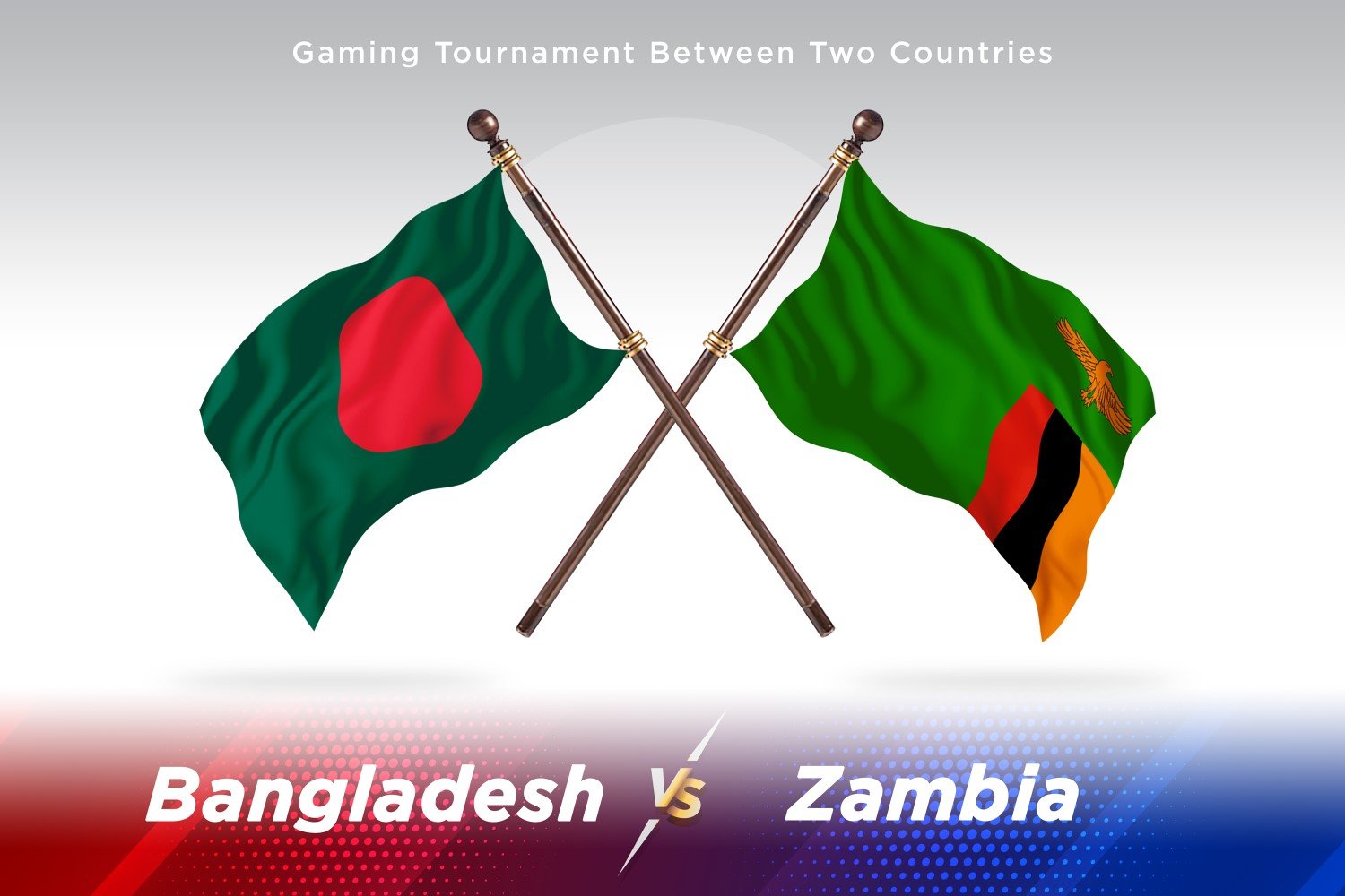 Bangladesh versus Zambia Two Flags