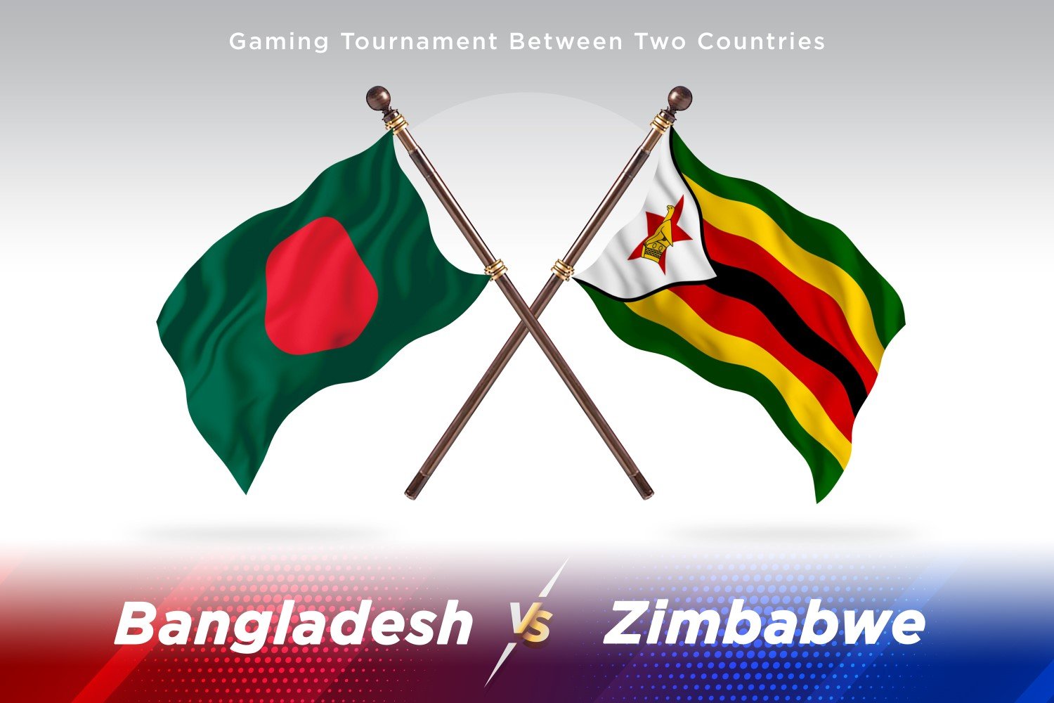 Bangladesh versus Zimbabwe Two Flags