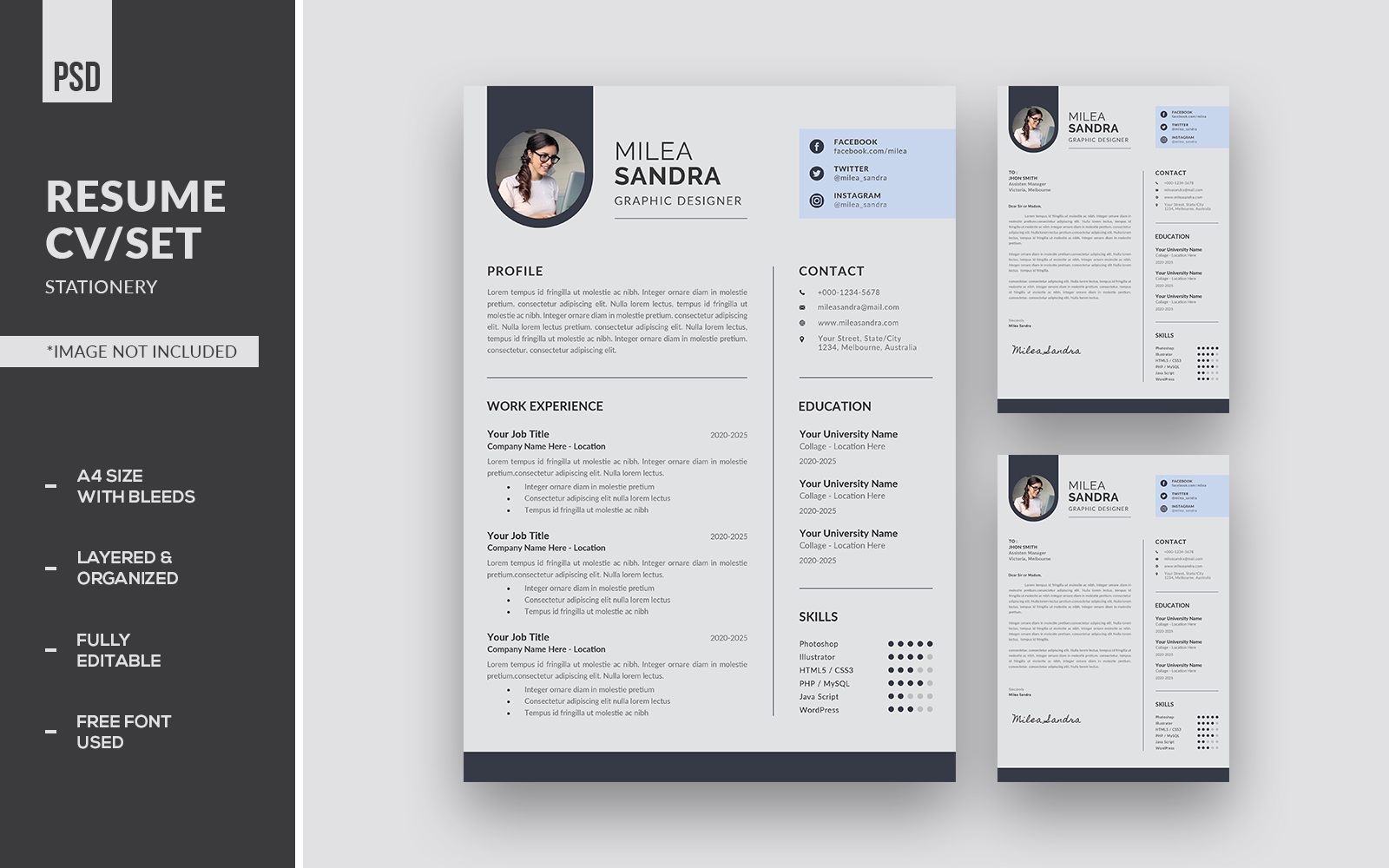 Resume CV/Set Corporate Identity Template