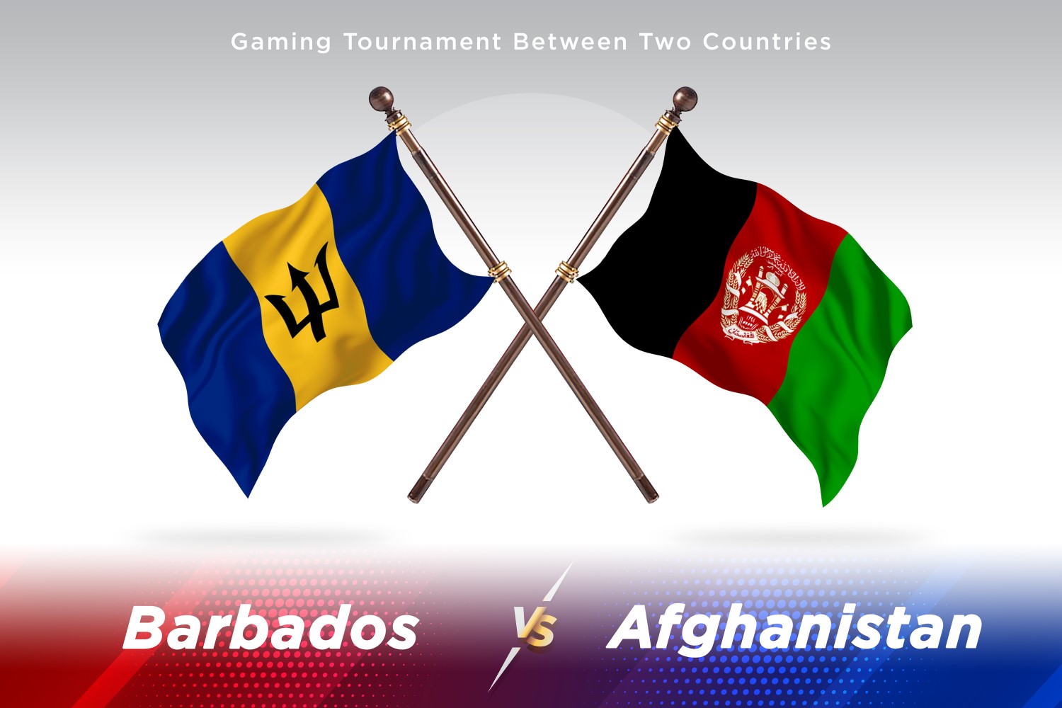 Barbados versus Afghanistan Two Flags