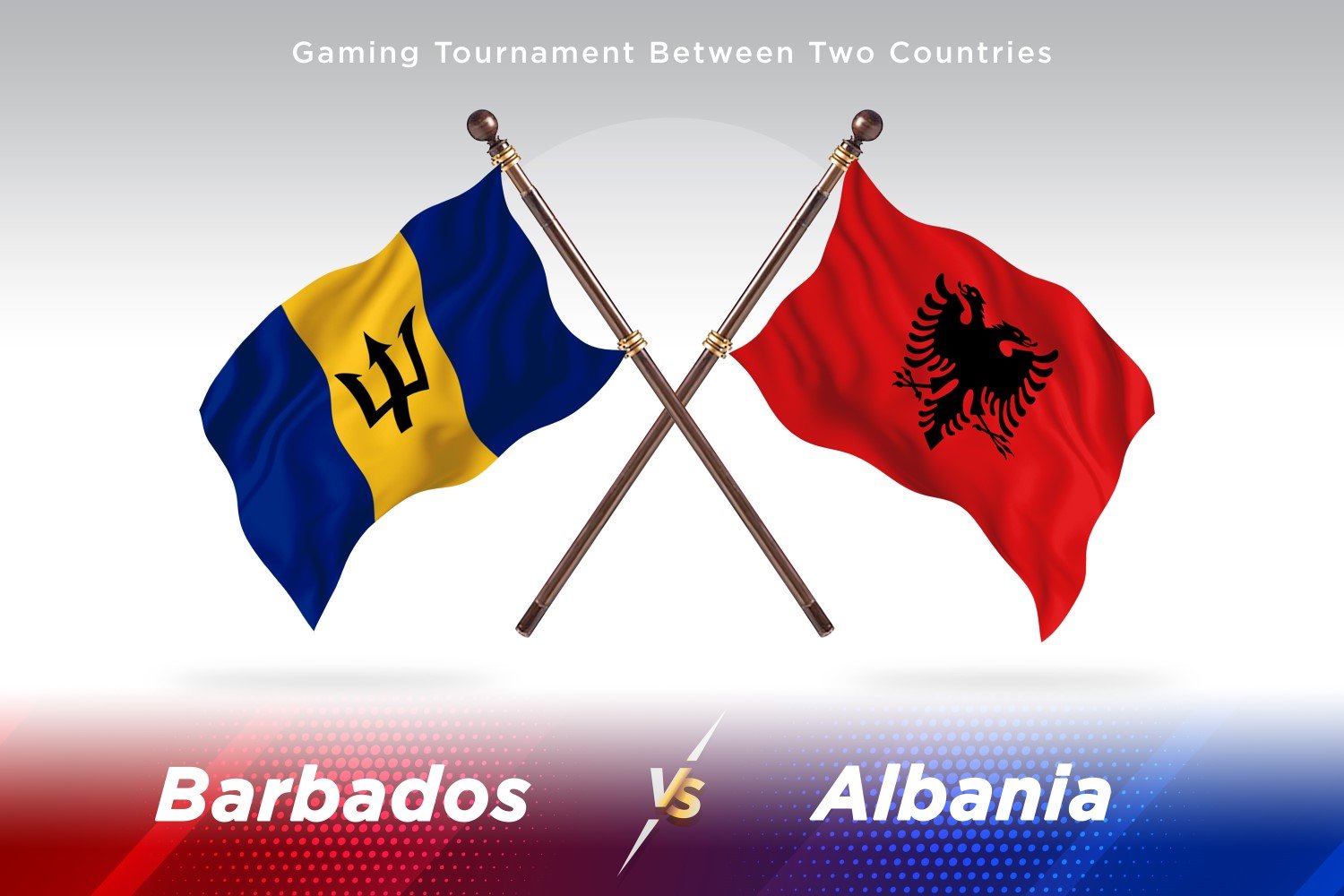 Barbados versus Albania Two Flags