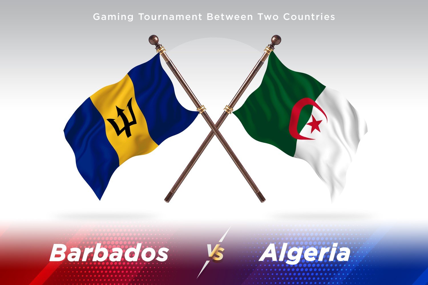 Barbados versus Algeria Two Flags