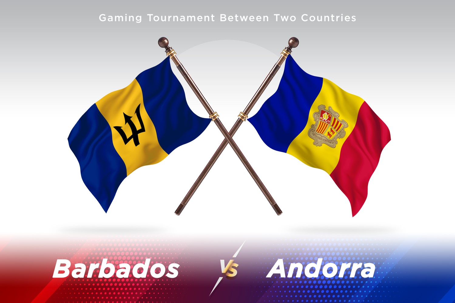 Barbados versus Andorra Two Flags