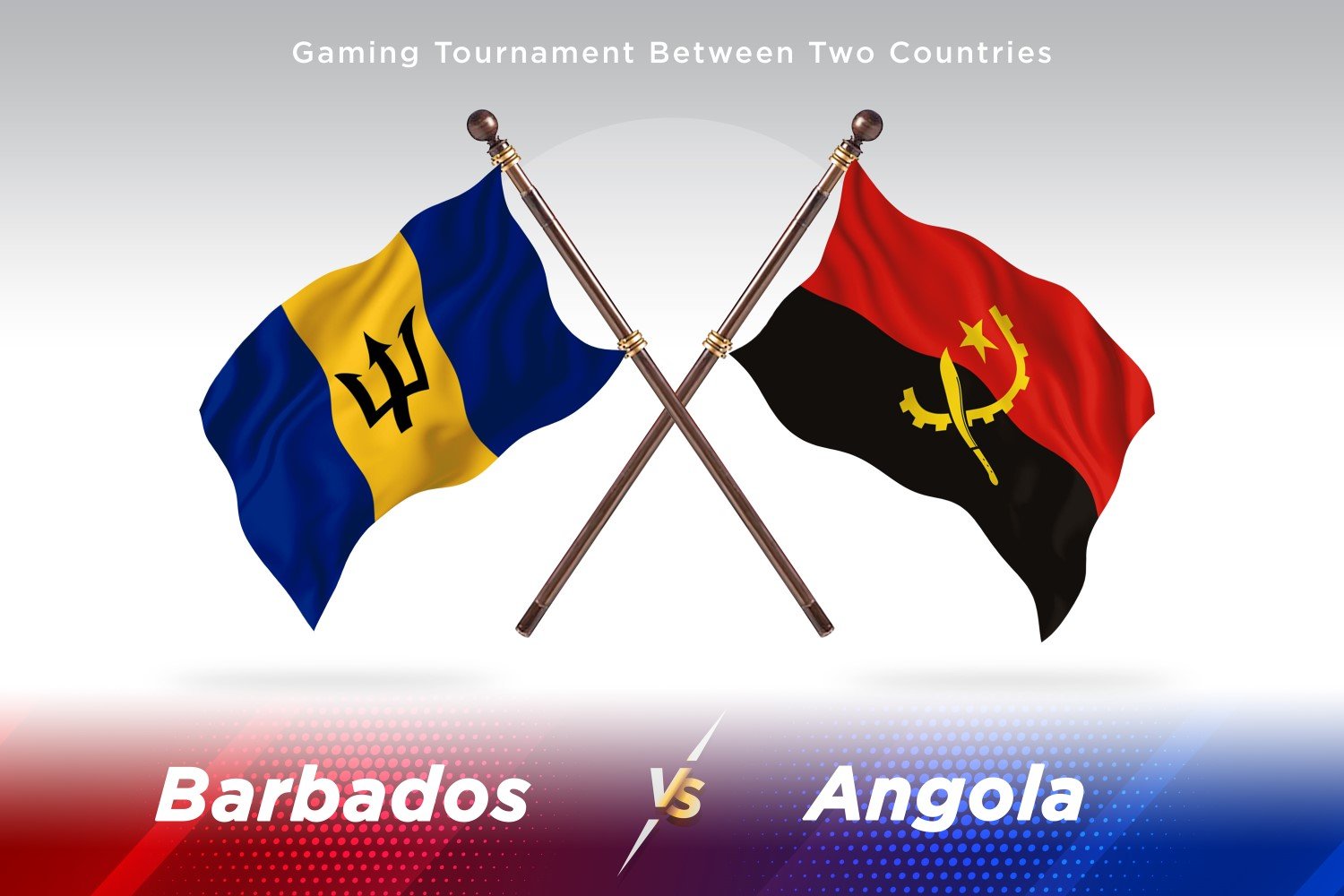 Barbados versus Angola Two Flags