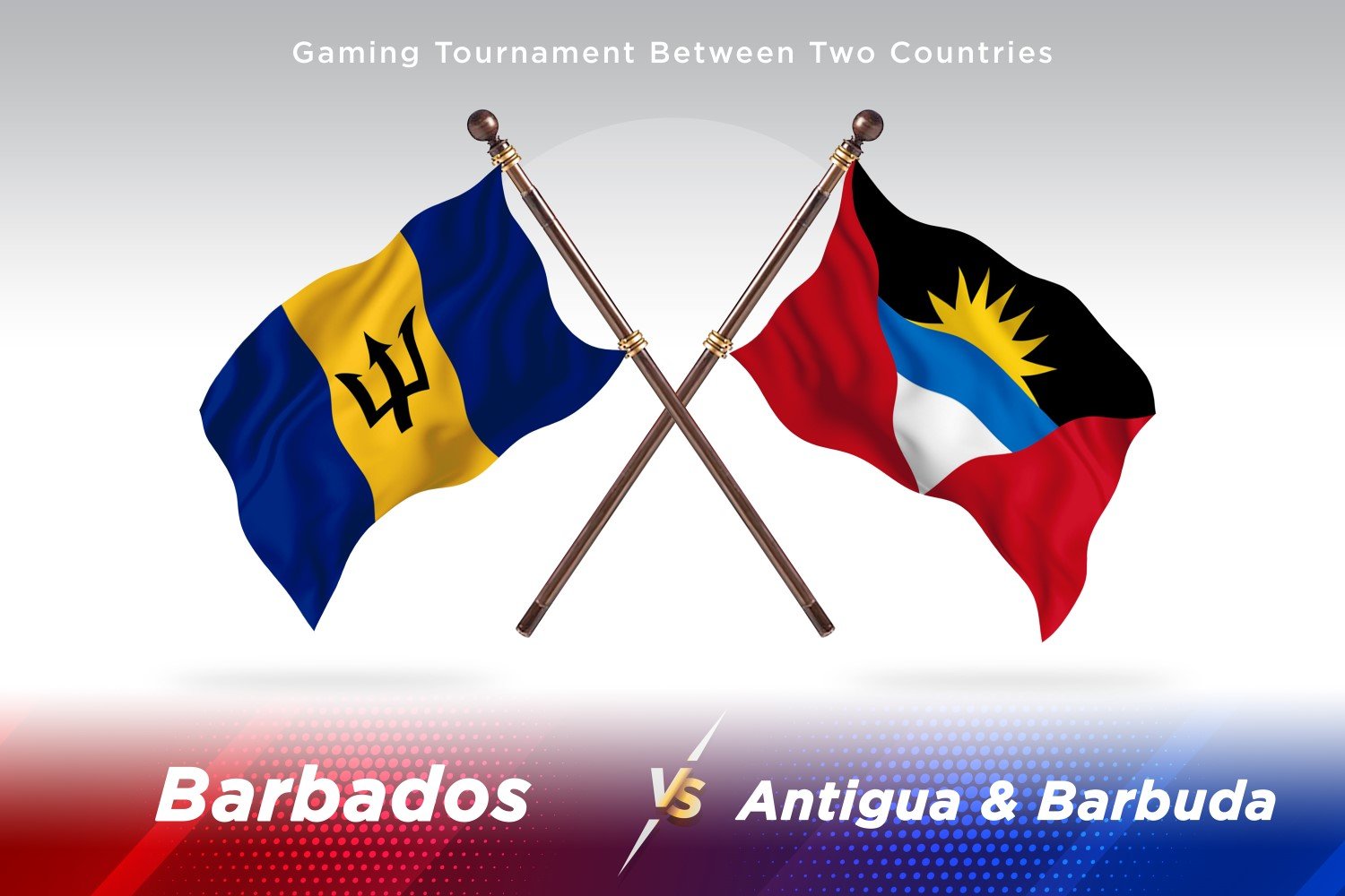 Barbados versus Antigua and Barbuda Two Flags