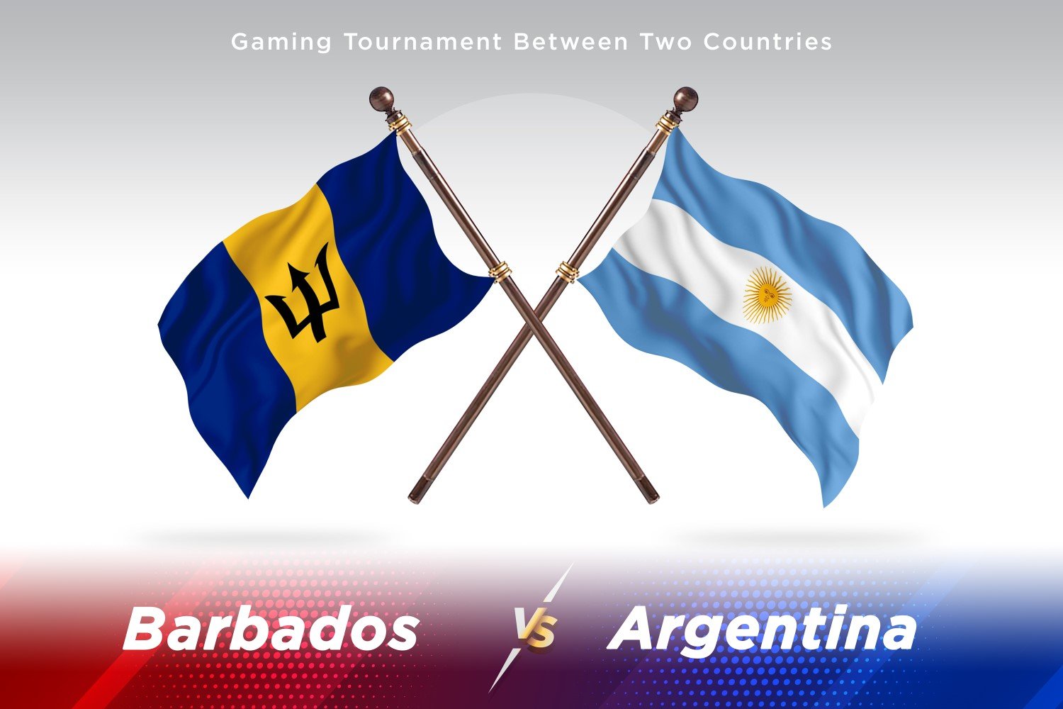 Barbados versus Argentina Two Flags