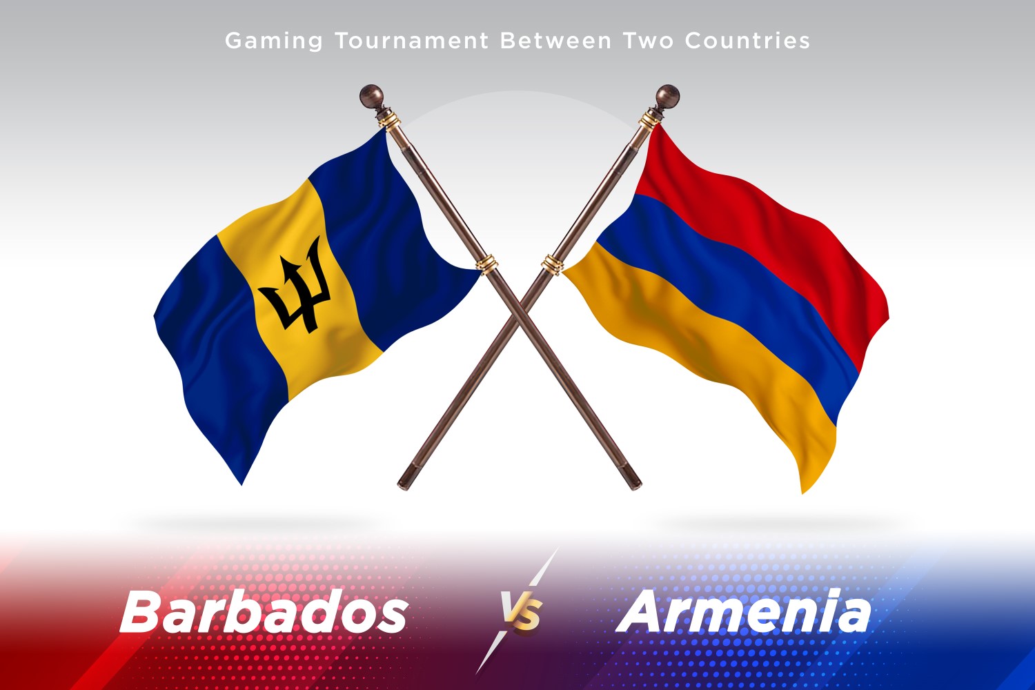 Barbados versus Armenia Two Flags