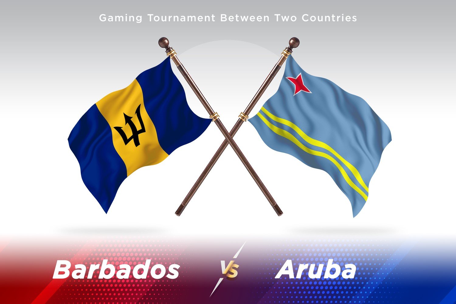 Barbados versus Aruba Two Flags