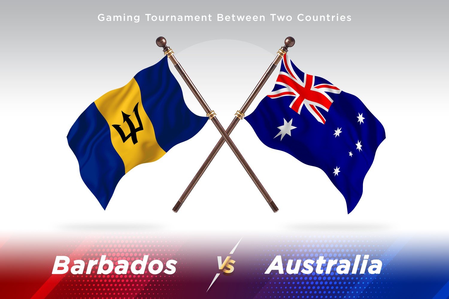 Barbados versus Australia Two Flags