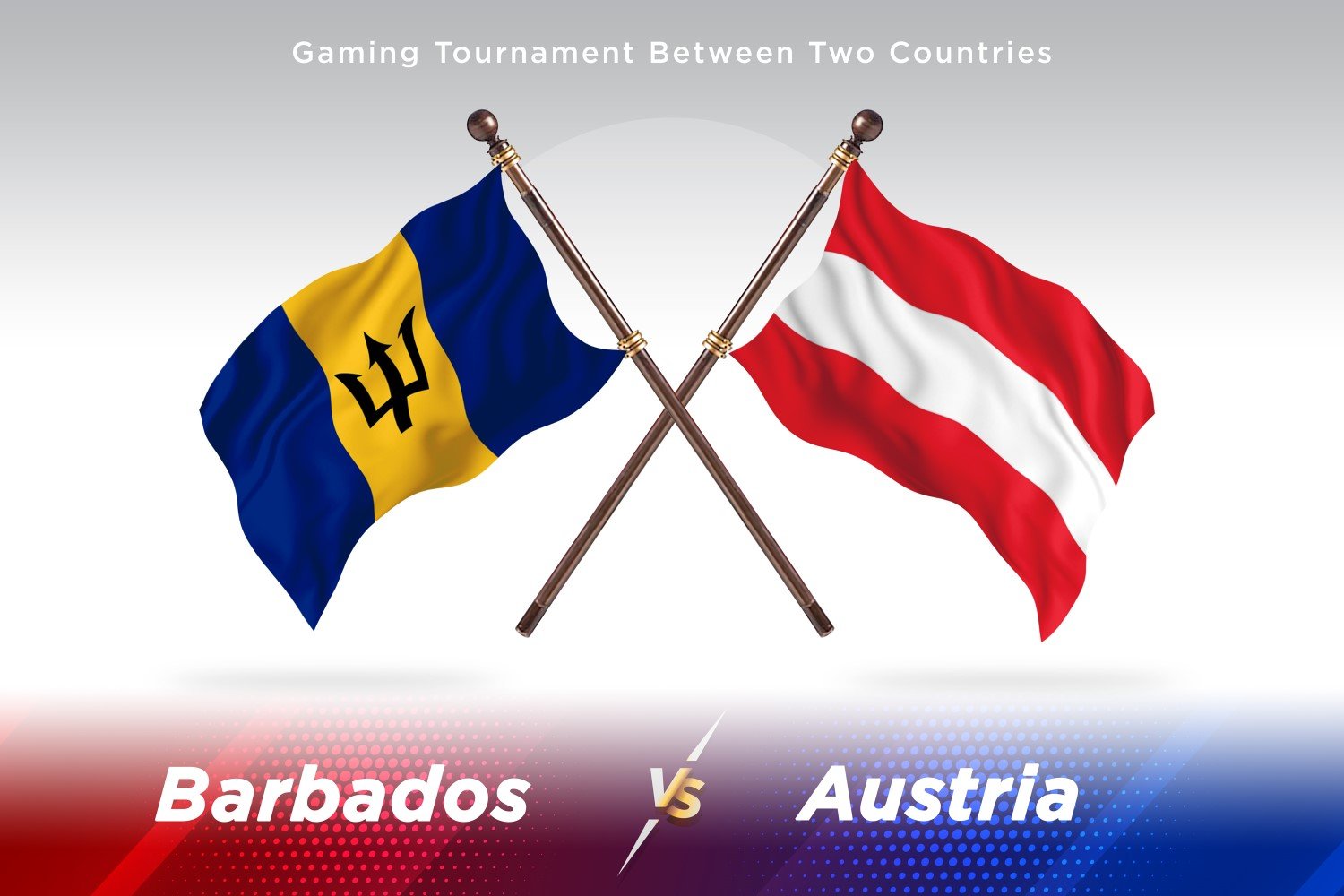 Barbados versus Austria Two Flags