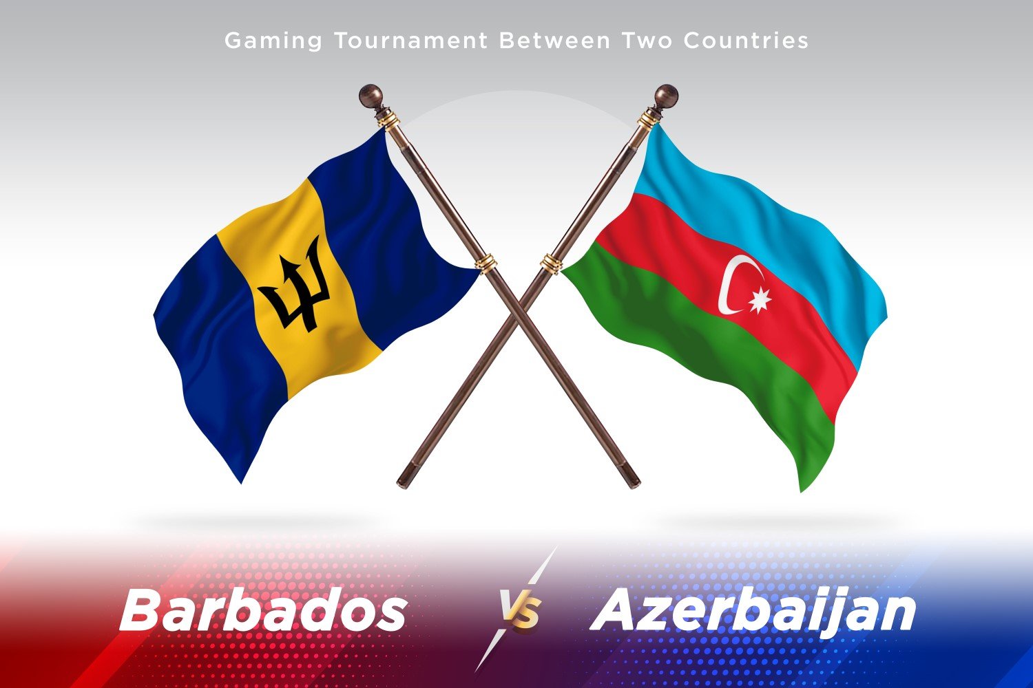 Barbados versus Azerbaijan Two Flags