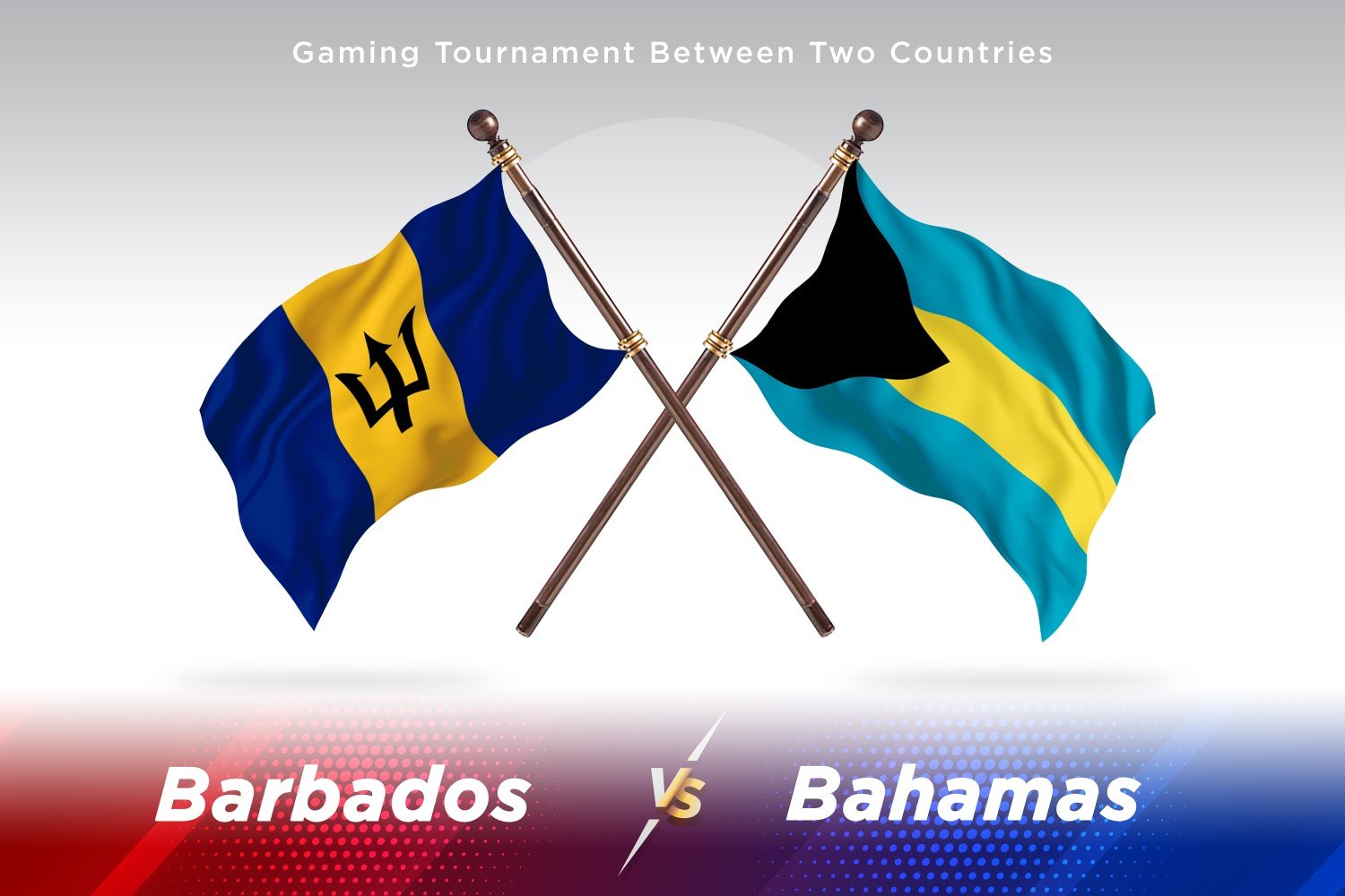 Barbados versus Bahamas Two Flags